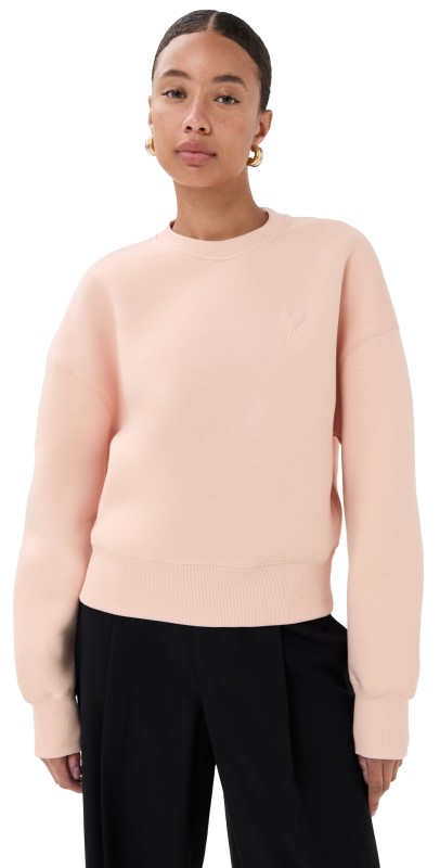 AMI Logo Sweatshirt Poudre