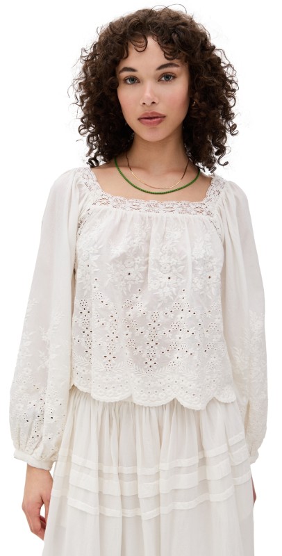 Mille Maureen Top White Eyelet