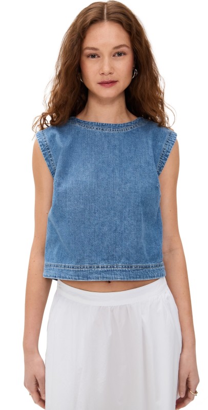 Velvet Loren Denim Top Indigo