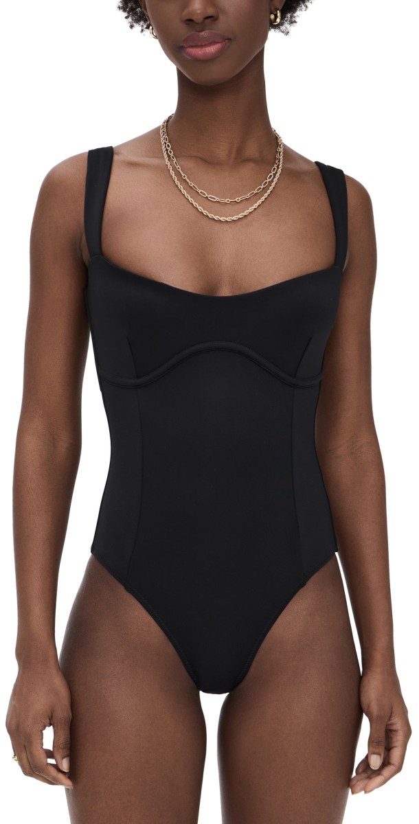 Good American Compression Sweetheart Swimsuit Black