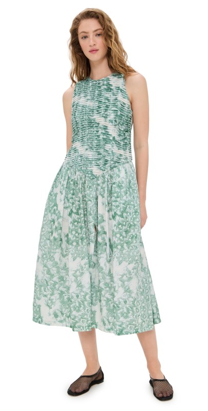 Atelier 17.56 Dolores Dress Green White