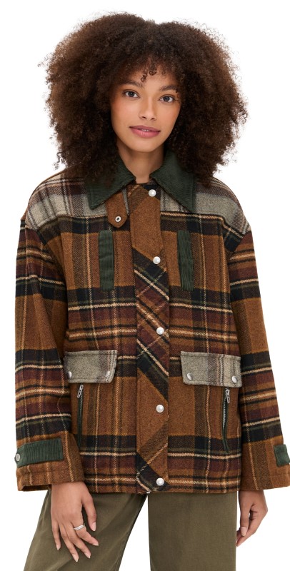 BLANKNYC Situationship Jacket Mixed Plaid