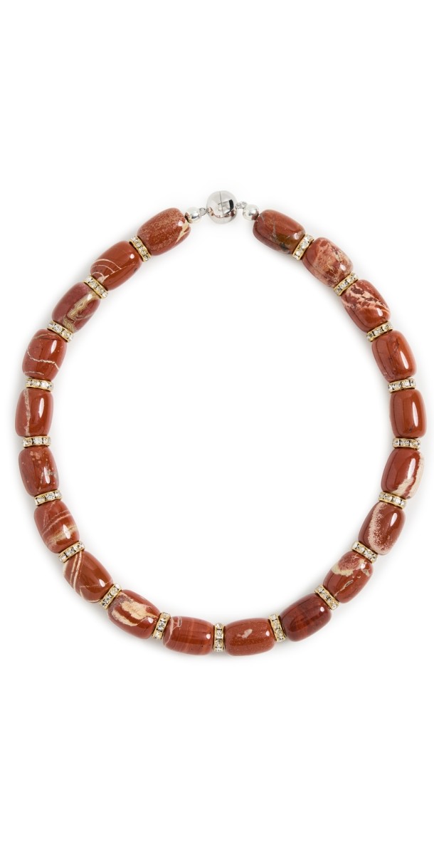 Julietta Donna Necklace Red Jasper/Golden Crystal