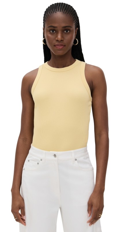 Veronica Beard Jean Cropped Jordyn Tank Chamomile