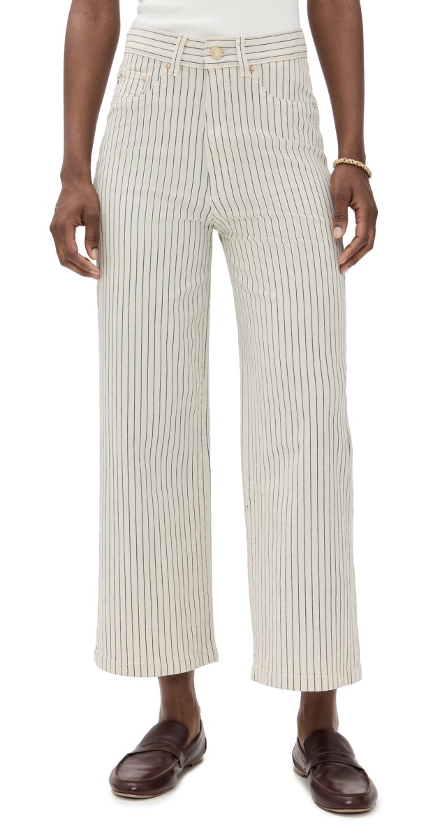 DL1961 Hepburn Wide Leg High Rise Ankle Jeans Seashell Stripe (Vintage)