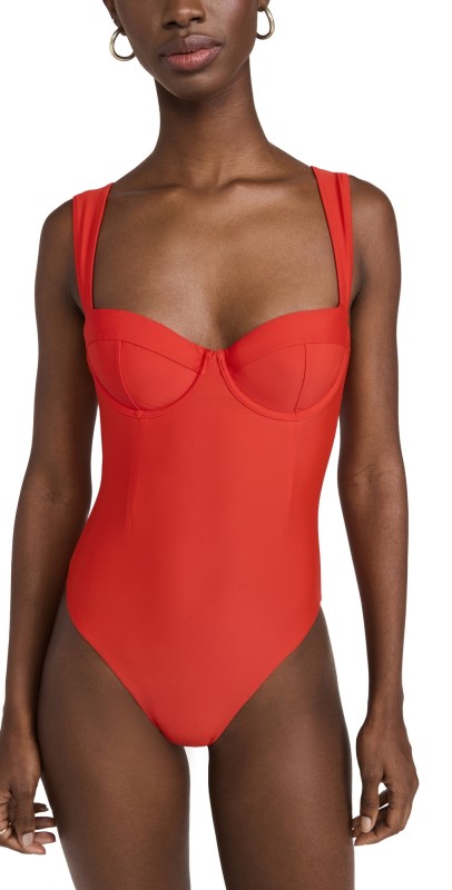 SIMKHAI Kyle Bustier One Piece Fiery Red