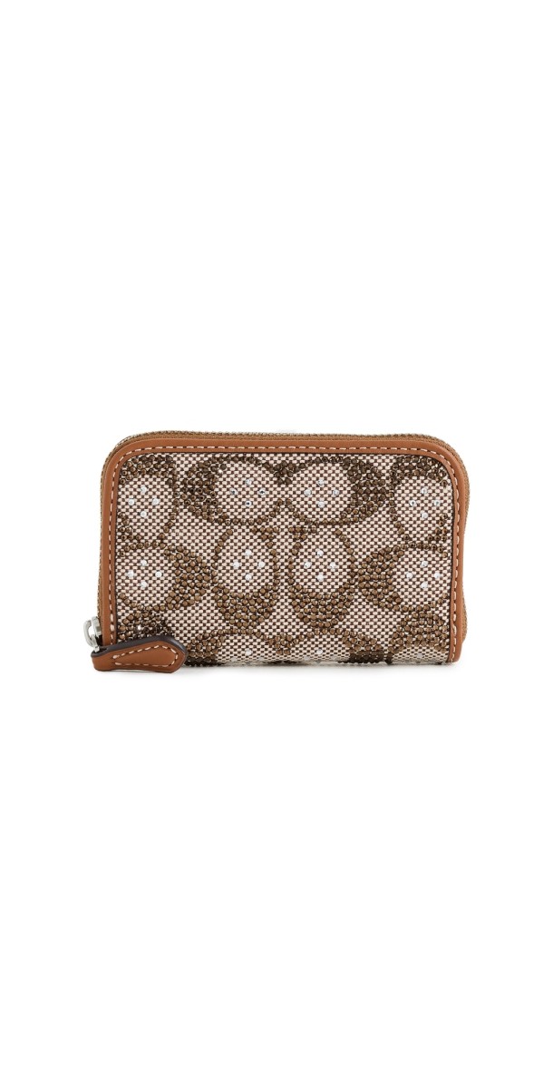 Coach Crystal Signature Jacquard Essential Small Card Case LH/Burnished Amber