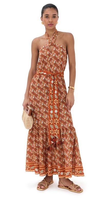Figue Nylah Dress Bohemian Floral Burnt Sienna