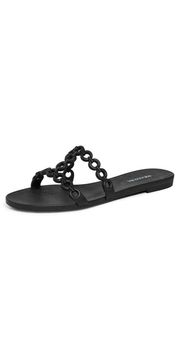 Aquazzura Infinity Chain Jelly Sandal Flats Black