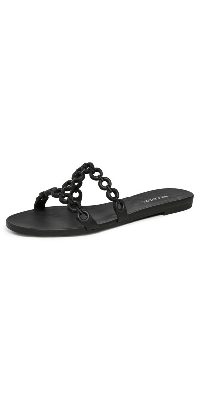 Aquazzura Infinity Chain Jelly Sandal Flats Black