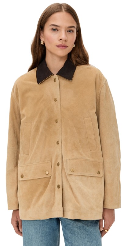 rag & bone Cassidy Suede Jacket Tan