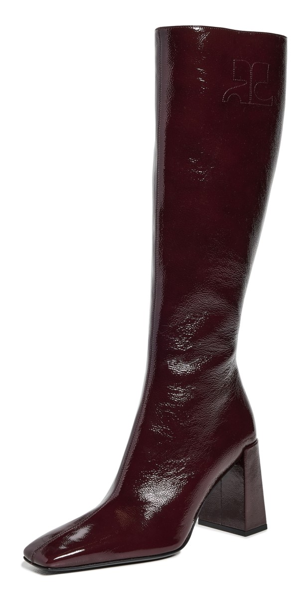 Courrèges Heritage Shadow Naplack Boots Burgundy