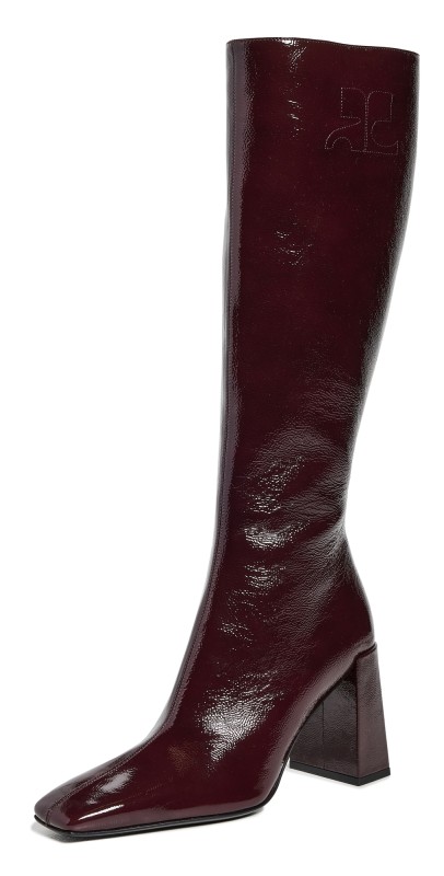 Courrèges Heritage Shadow Naplack Boots Burgundy