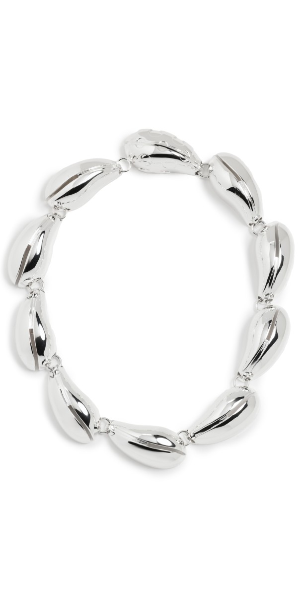 Tory Burch Wave Collar Necklace Light Silver