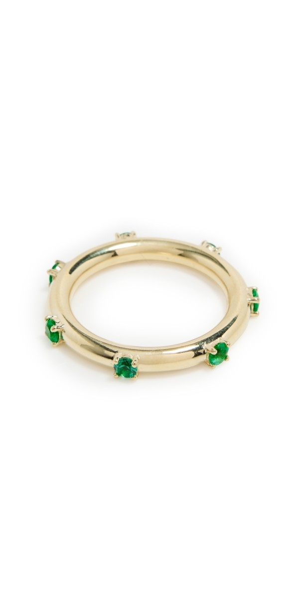 Jenna Blake Polka Dot Ring 18k Yellow Gold/Emerald