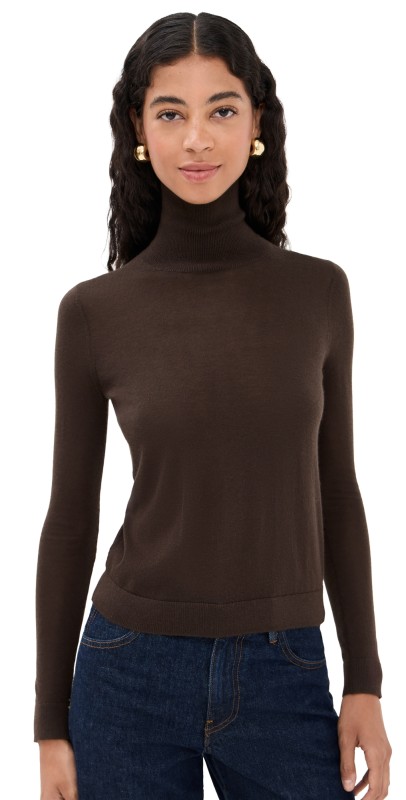 CO Long Sleeve Cashmere Turtleneck Chocolate