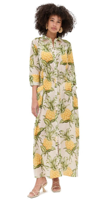 FARM Rio Delicate Pineapple Chemise Coverup Delicate Pineapple Off-White