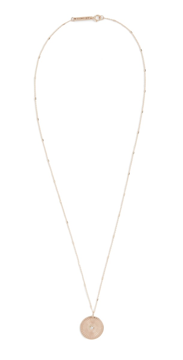Zoe Chicco 14k Small Sunbeam Medallion Necklace Yellow Gold
