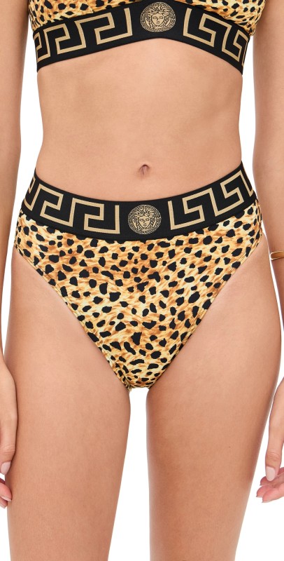 Versace Brazilian Brief Bikini Bottoms Neutral