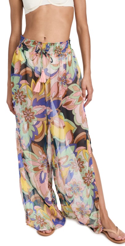 Ramy Brook Coco Pants Lemon Multi Lanai Floral Print
