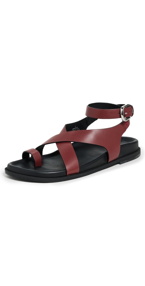 Free People Anya Crisscross Footbed Sandals Hickory