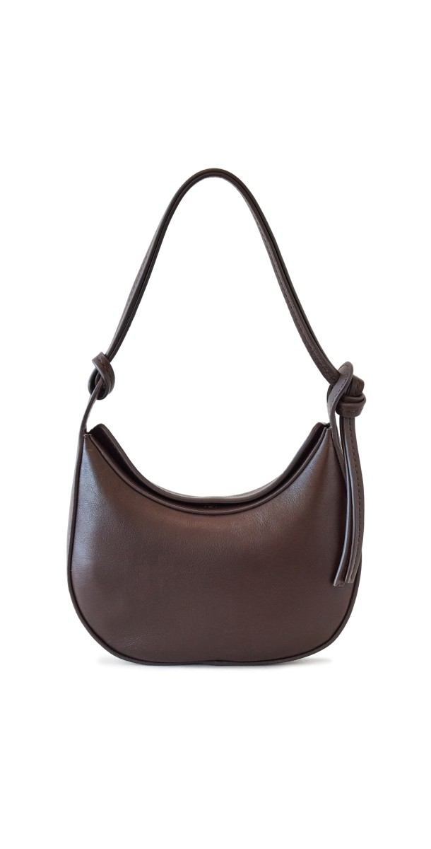Reformation Mini Rosetta Shoulder Bag Tobacco Leather