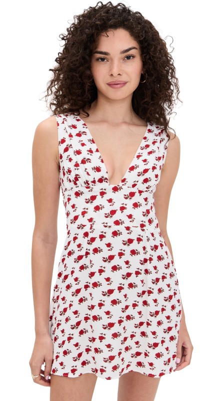 FAITHFULL Mela Mini Dress Hazy Rose Deep Red