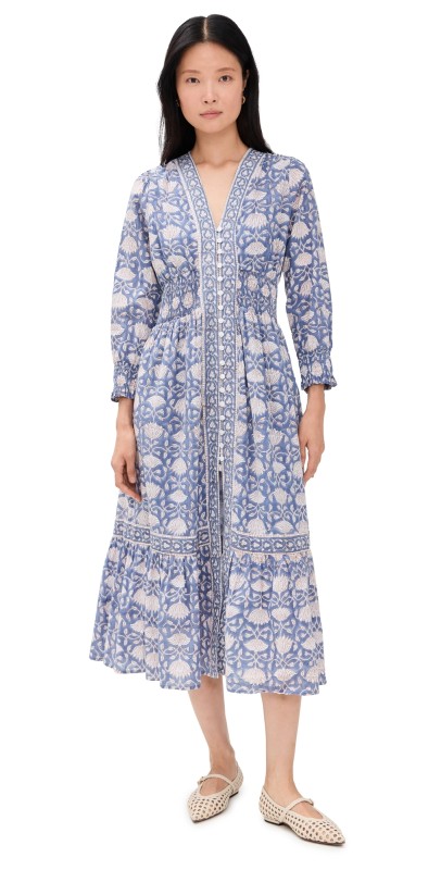Marea Francesca Dress Blue Indigo Lotus