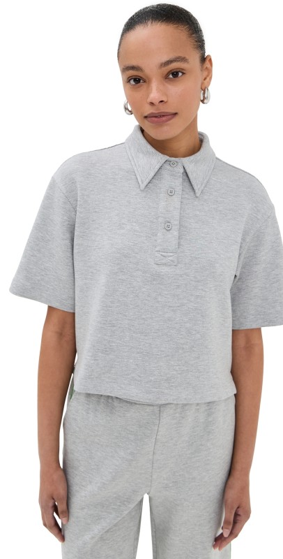 LE BOP Josephine Polo Top Heather Grey