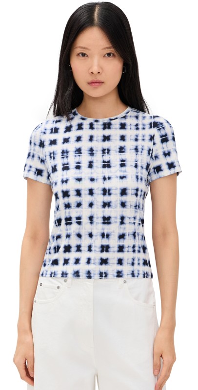Proenza Schouler White Label Parson Tee in Jersey Indigo Multi