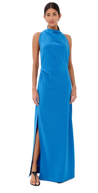 Proenza Schouler Faye Backless Twist Back Dress Cobalt Blue
