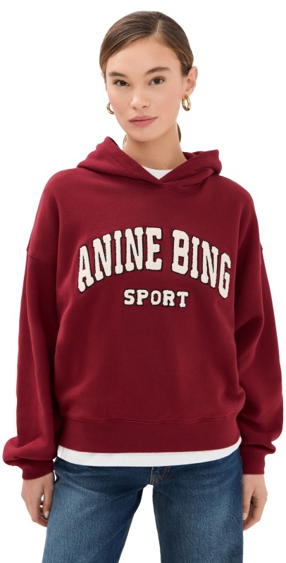 ANINE BING Alec Sport Hoodie Red