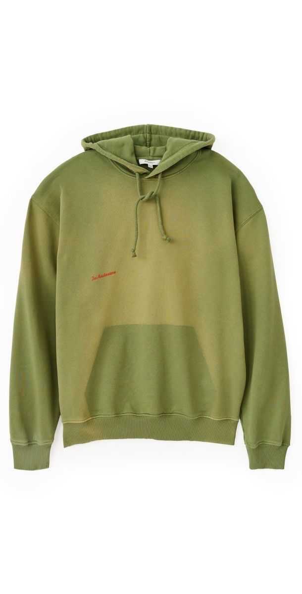 JW Anderson Aged Logo Hoodie Olive