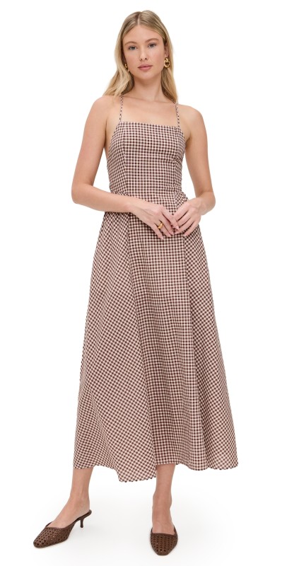 POSSE Callie Dress Petite Mocha Gingham