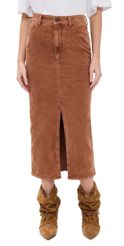 Isabel Marant Étoile Odalie Corduroy Skirt Rust