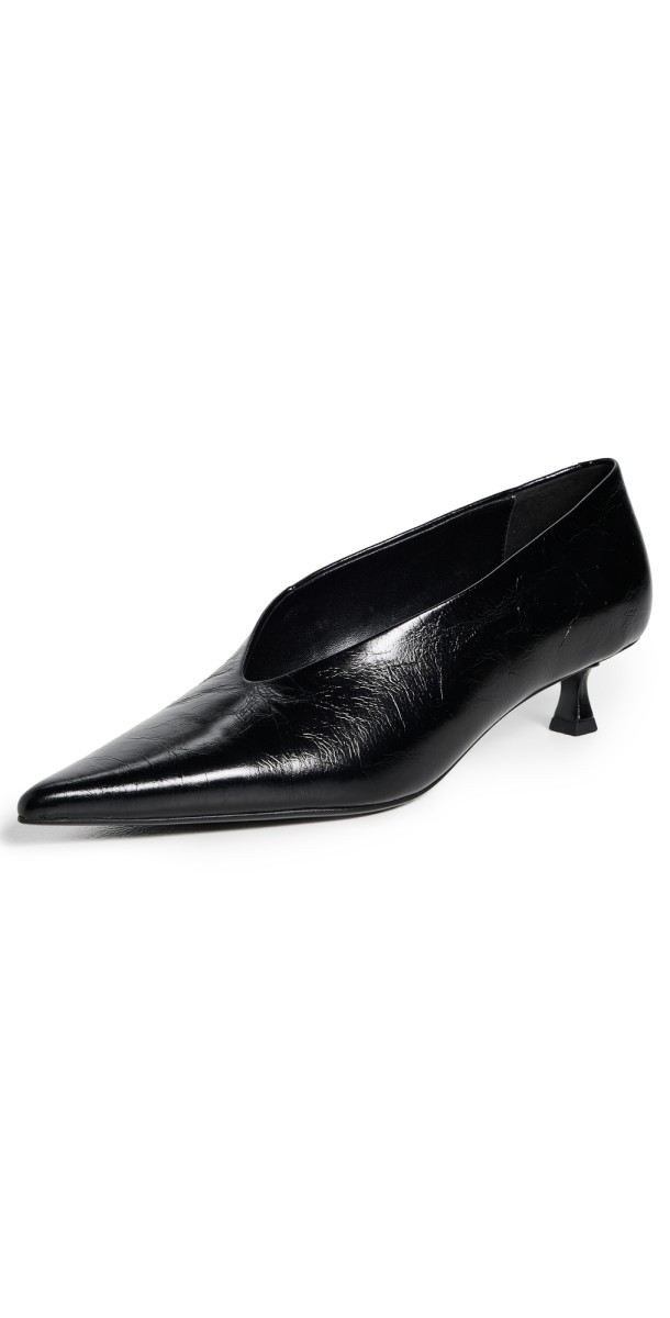 Tony Bianco Cherry Kitten Heels Black Crinkle