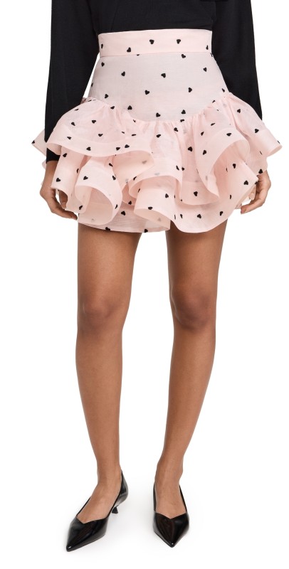 Zimmermann Crush Flip Mini Skirt Pink Hearts