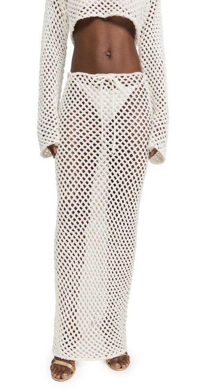 Bananhot Magen Knitted Skirt White