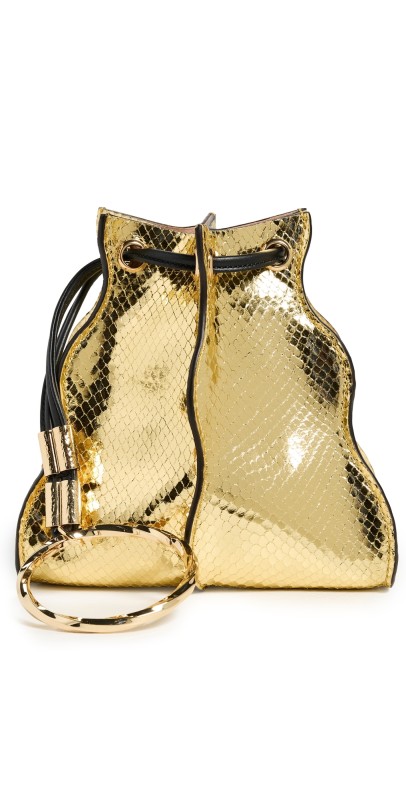 Ulla Johnson Adria Pleated Wave Pochette Gilt
