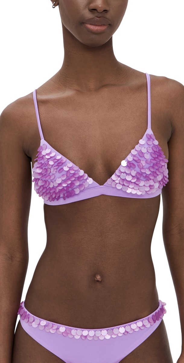 Agua Bendita Lisa Nacar Bikini Top Purple
