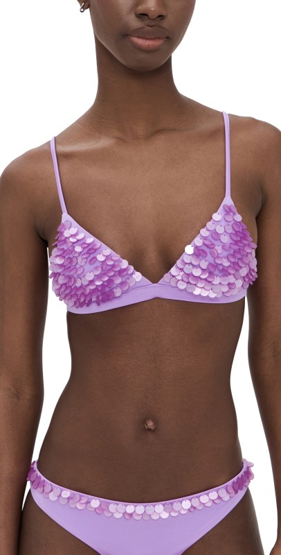 Agua Bendita Lisa Nacar Bikini Top Purple