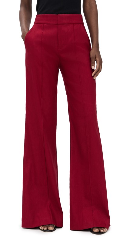 alice + olivia Dylan Wide Leg Pants Dark Cherry
