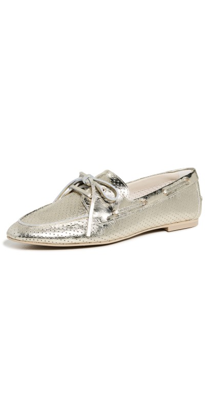 Dolce Vita Lakin Loafers Platinum Peforated Leather