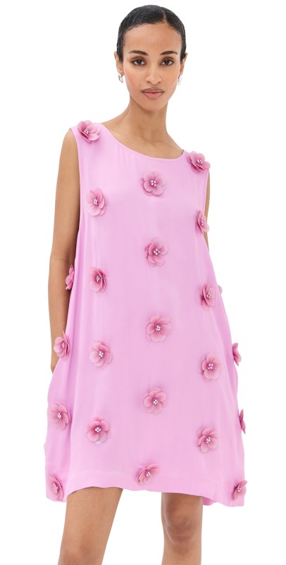 La Vie Style House 3D Embellished Mini A Line Dress Lavender