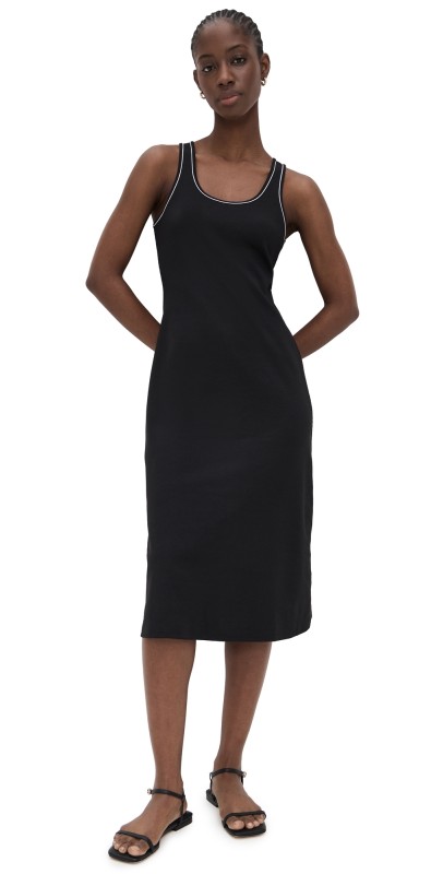 Theory Rib Tank Dress Black