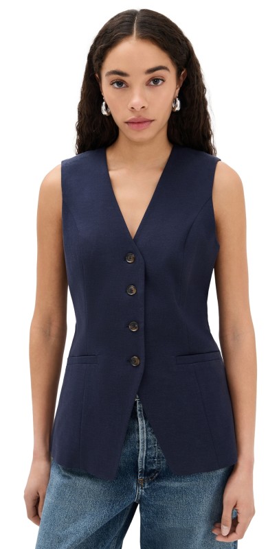 PAIGE Campanelli Vest Dark Ink Blue