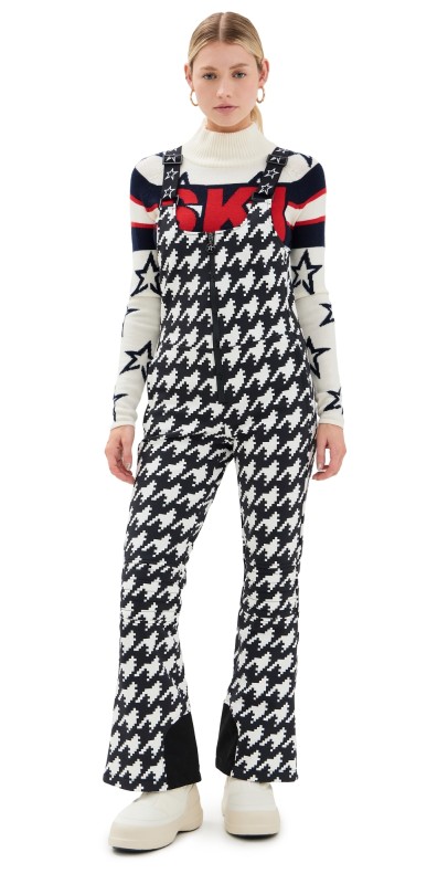 Perfect Moment Jg Bib Ski Pants Black And White Houndstooth