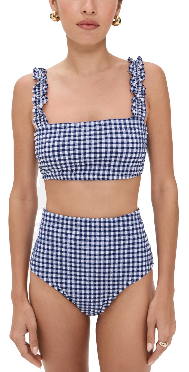 Hill House Home The Teagan Bikini Set Navy Gingham