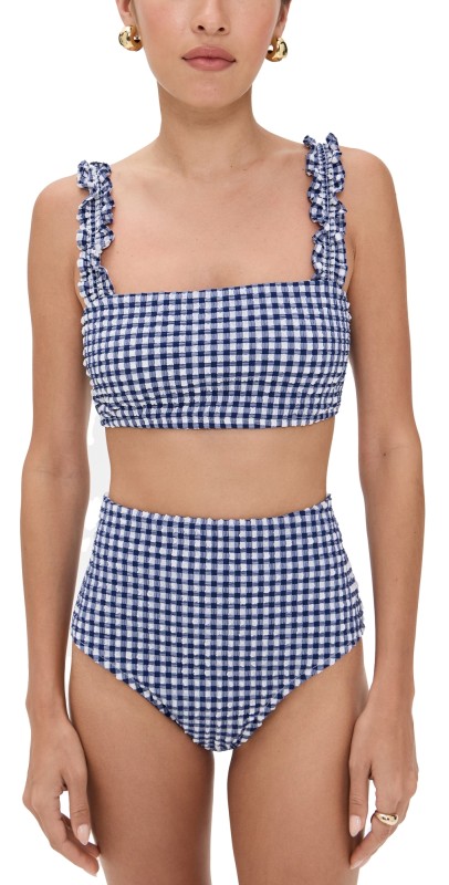 Hill House Home The Teagan Bikini Set Navy Gingham