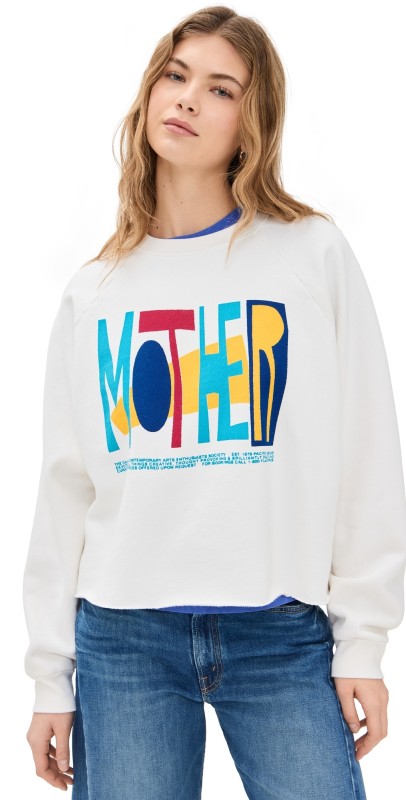 MOTHER The Boost Crop Cut Off Sweatshirt Mother Arts